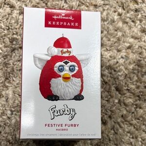 2025 Hallmark Keepsake Red and White Festive Furby Ornament
